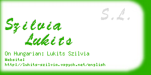 szilvia lukits business card